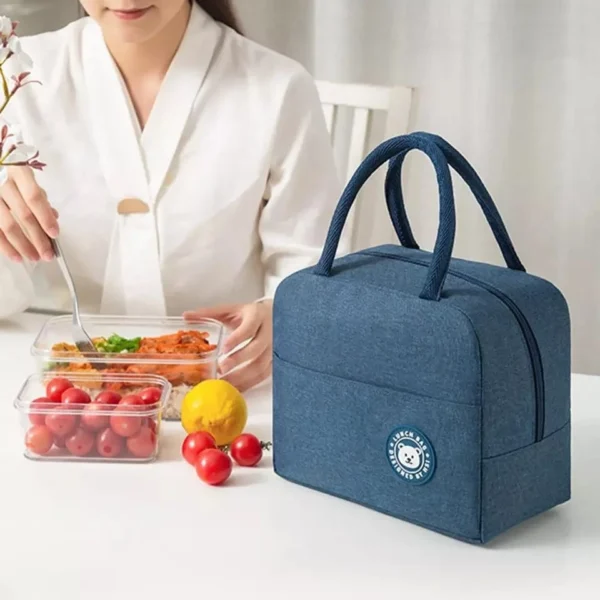 Bolsa Térmica Com Bolso Externo Para Marmita Viagem - Imagem 5