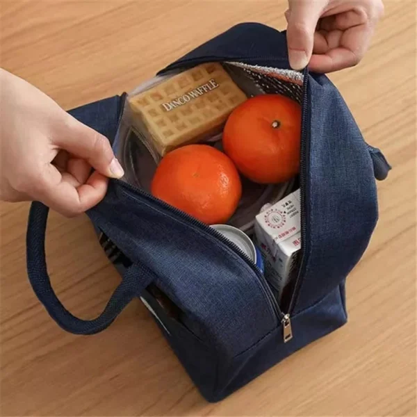 Bolsa Térmica Com Bolso Externo Para Marmita Viagem - Imagem 4