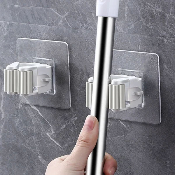 10 Pcs Mop Suporte Gancho Adesivo Vassoura Utensílios Multiuso Suporte Organizadores De Vassouras E Rodos Mop Não Precisar Furar A Parede - Imagem 8