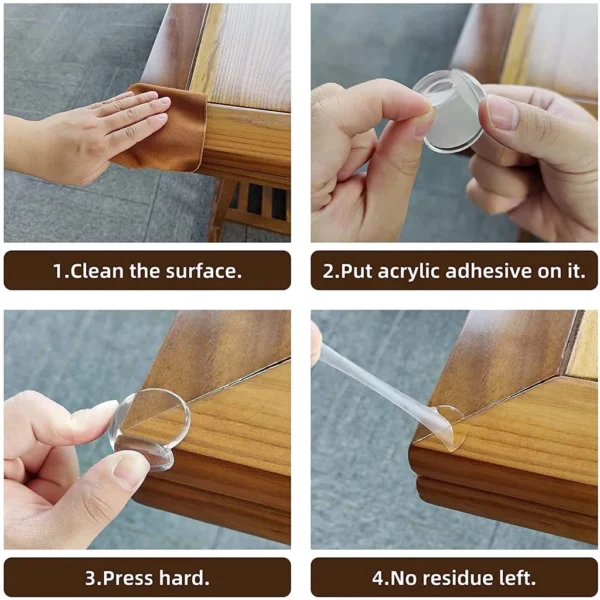 4 Protetor De Quina Silicone Mesa Segurança Para Crianças E Bebes Proteção Anti-colisão - Imagem 6