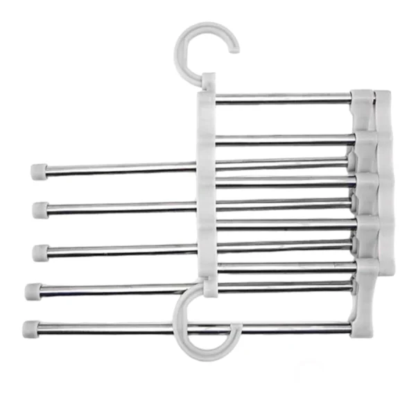 Cabide Multifuncional para Calças de Inox Aço com 5 Divisórias organizador