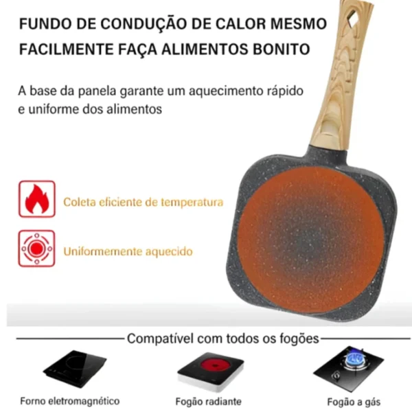 Panela Antiaderente Frigideira de Ovo Hambúrguer Carne Multifuncional 2023 - Imagem 5