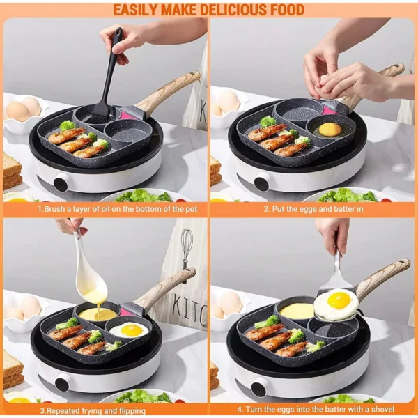 Panela Antiaderente Frigideira de Ovo Hambúrguer Carne Multifuncional 2023 - Imagem 3