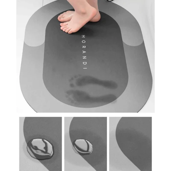 Tapete de banho piso banheiro antiderrapante super absorvente secagem rápida - Imagem 2