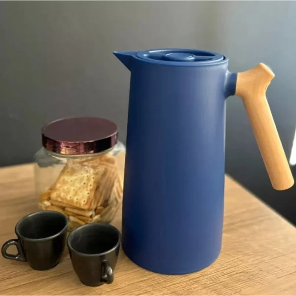 Garrafa Térmica Café Chá Nórdica Cabo em Madeira Jarra 1 Litro - Imagem 11