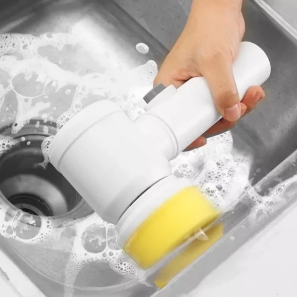 Escova Eletrica de Limpeza 5 em 1 Sem Fio Limpador Multiuso Pratico Para Cozinha , Banheiro prático - Imagem 4