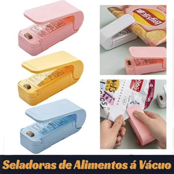 Mini Máquina Seladora Plástico Embalagem Pilha Lacra E Fecha - Imagem 4