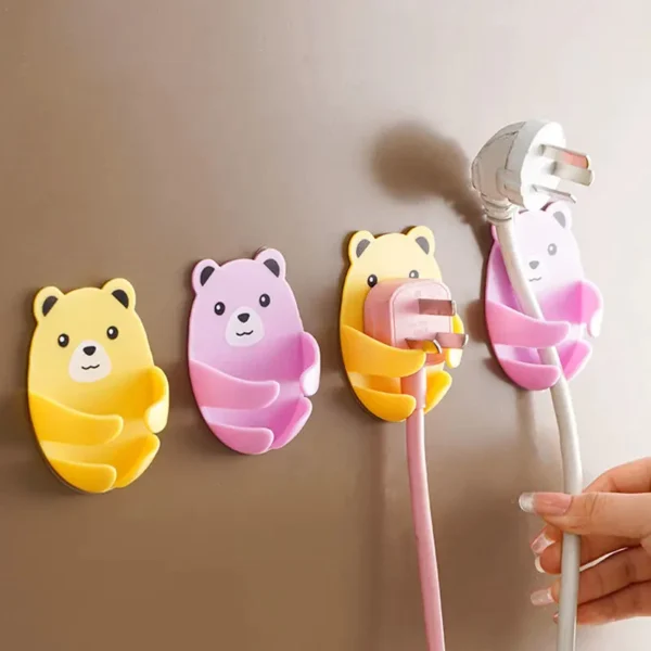 4 Ganchos De Parede Criativo/Suporte De Tomada Do Urso Auto-Adesivo