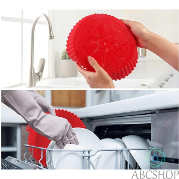Forma Para Fritadeira Air Fryer Em Silicone Antiaderente Redondo Para Cozinha Flexível Lavável - Abcshop - Imagem 4