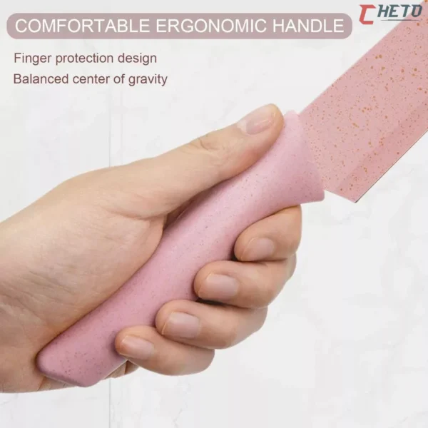 Kit de Conjunto Facas Coloridas Tesoura Descascador Cozinha Gourmet 6 Peças - Imagem 5