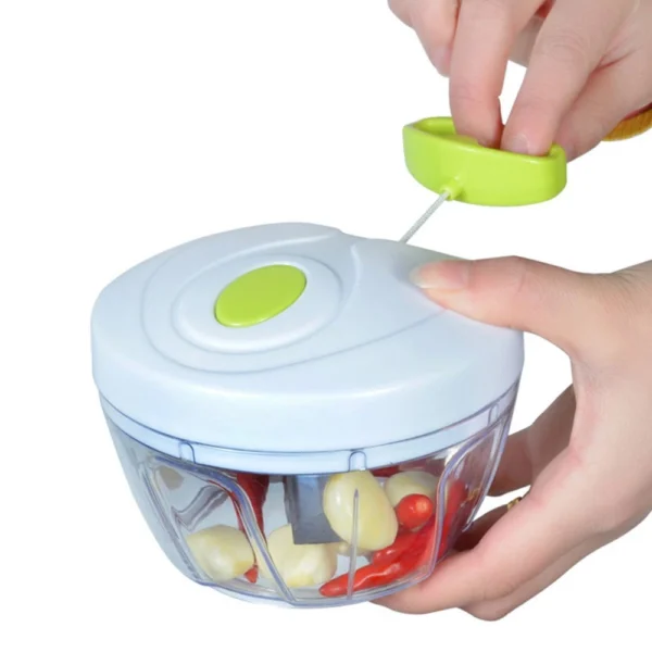 Mini Processador De Alimentos Triturador Manual Com 3 Lamina Cozinha - Imagem 3