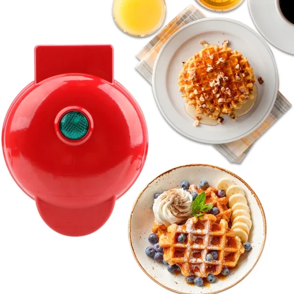 Mini Maquina De Waffles Panquecas Automático Elétricos Portátil 110v Doméstica 350w Panela Elétrica De waffle Quiche/De Forno/Eggette maker Mini Ferro - Imagem 3