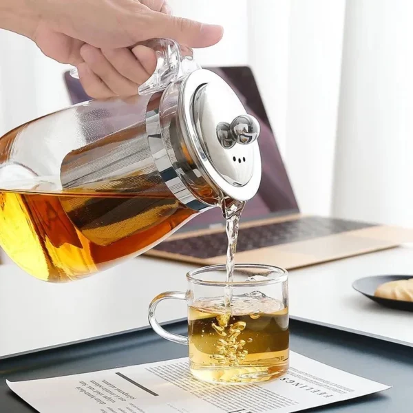 novo:Chaleira Chá Vidro Infusor 750ml Bule Chá - Imagem 3