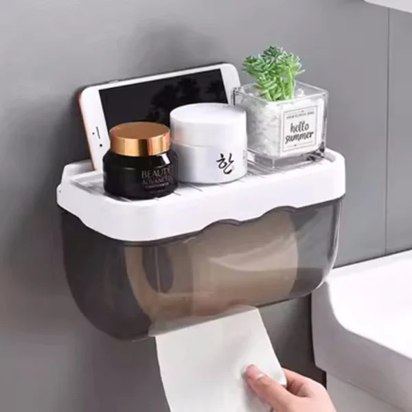 Suporte De Papel Higiênico De Parede À Prova D 'Água Multifuncional - Imagem 11
