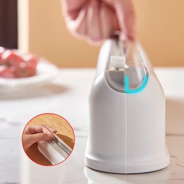 Dispenser Cortador Para Filme Pvc Cozinha Suporte Cortador de Plástico Filme  Plástico ABS Oferta - Imagem 4